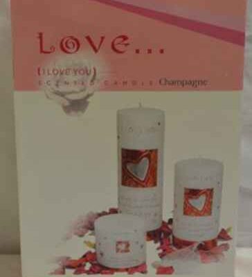 "Love" Champagne Candle Set