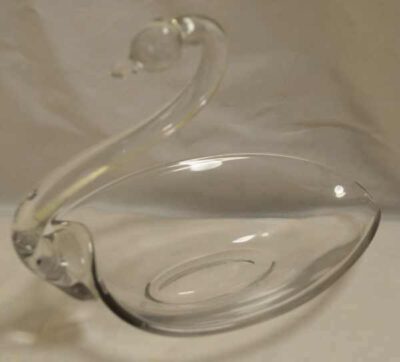 Clear Glass Swan Dish