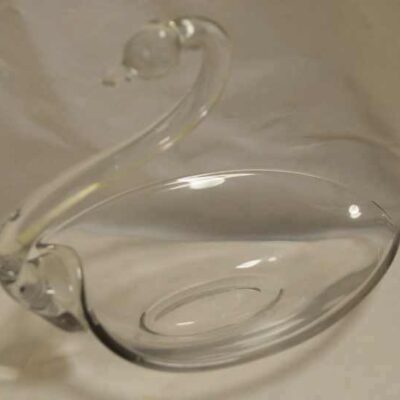 Clear Glass Swan Dish
